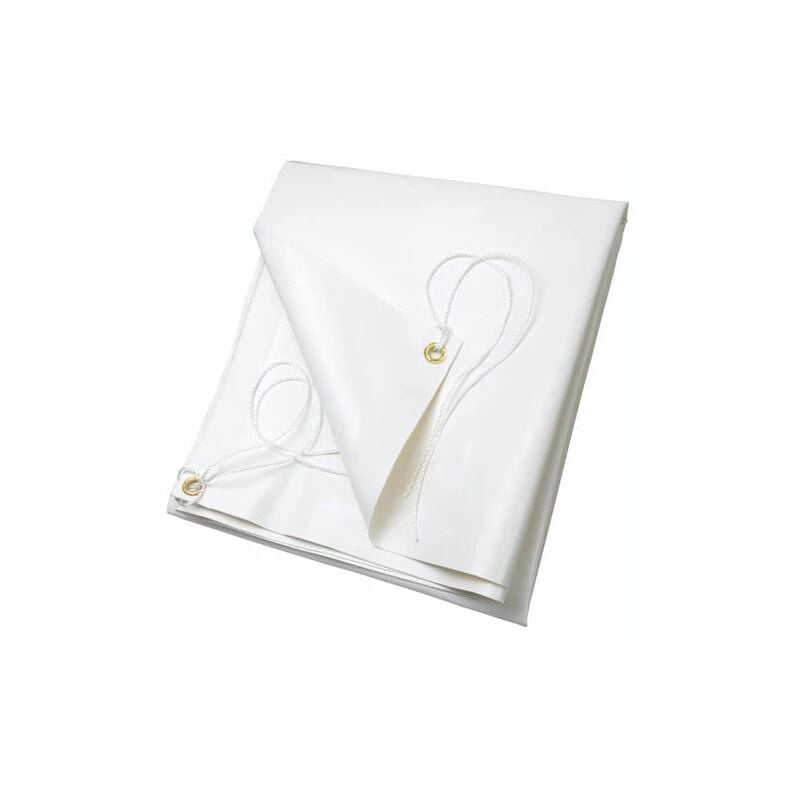 foto del prodotto telone impermeabile in pvc 650 g m , 5x8 m, resistente agli agenti atmosferici, occhielli in ottone diametro 28 mm e cordone, ideale per protezione