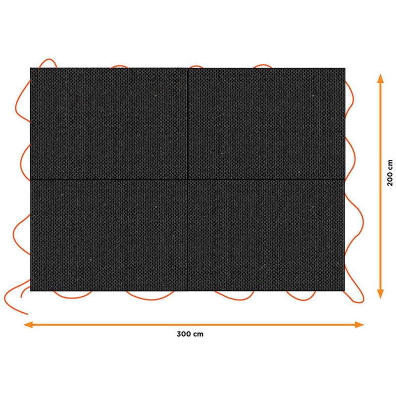 foto del prodotto telone nero per rimorchio, dimensioni 3x4m. black decker