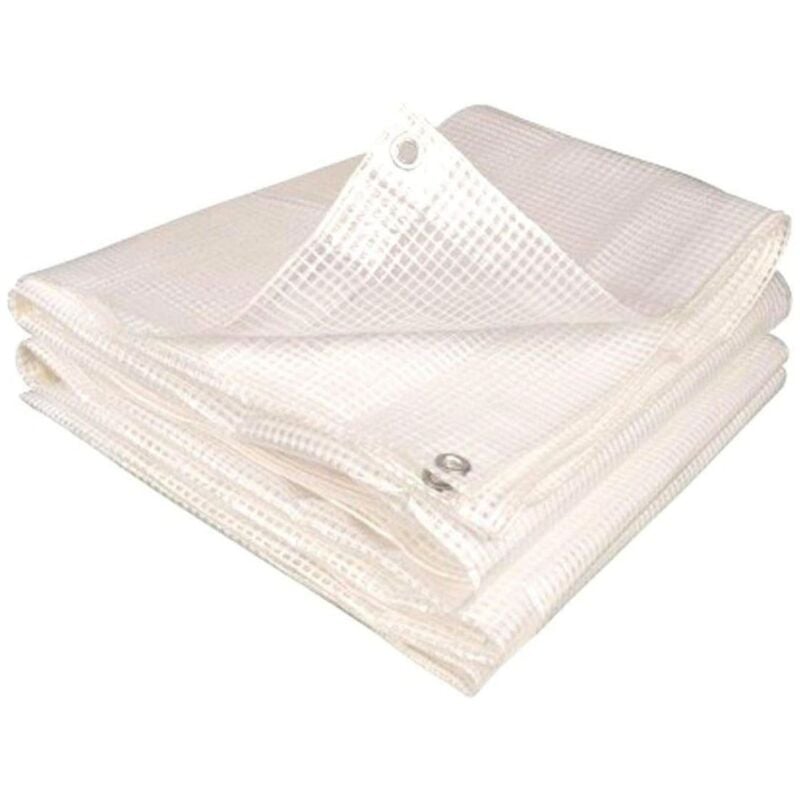 foto del prodotto telone occhiellato impermeabile da 80 g m bianco varie misure misura 3x4
