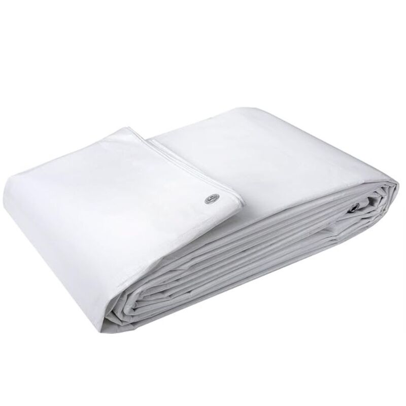 foto del prodotto telone occhiellato impermeabile retinato bianco 100gr m2 varie misure misura 4x5