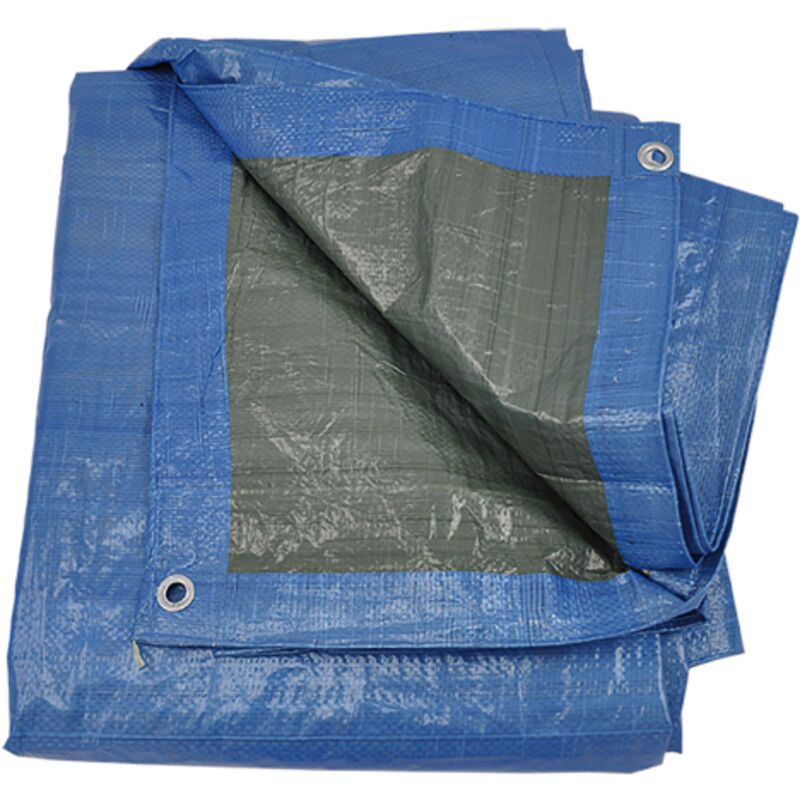 foto del prodotto telone occhiellato in polietilene 110 gr mq bordato e rinforzato con occhielli antistrappo 3x2 mt telo di copertura protezione blu 3x2 mt