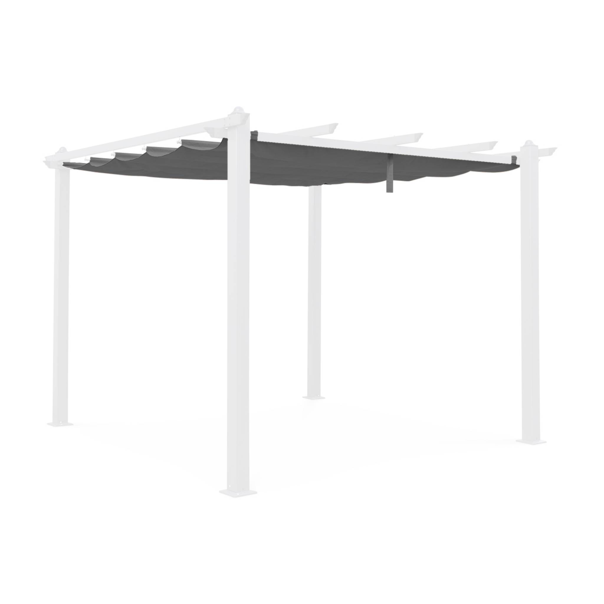 foto del prodotto telone per pergola condate in poliestere 3x3 m, grigio