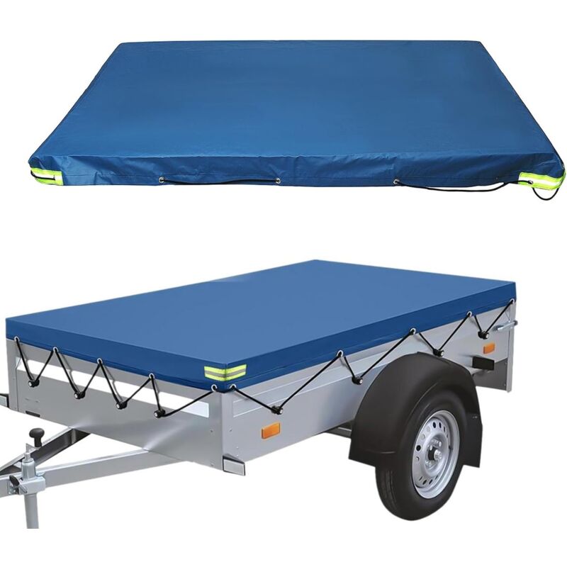 foto del prodotto telone per rimorchio piatto 208 x 114 x 13 cm impermeabile e antistrappo universale per rimorchi per auto
