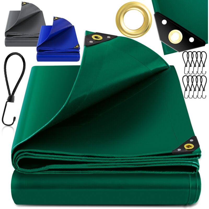 foto del prodotto telone premium con occhielli 650 g m pvc impermeabile e antistrappo 10 ganci telone di alta qualit universale per camion piscina mobili da