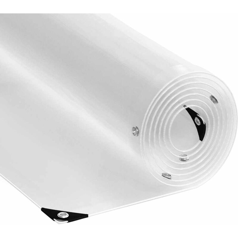 foto del prodotto telone trasparente con occhielli 2x12 m in pvc vidaxl