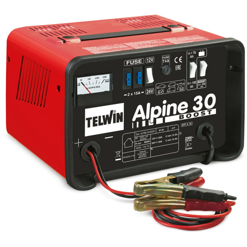 foto del prodotto telwin 807547 caricabatterie auto alpine 30 wet 12 24v 800w