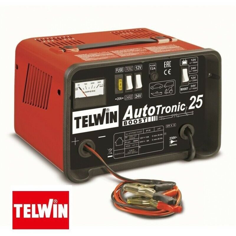foto del prodotto telwin autotronic 25 boost caricabatterie per auto ricarica 12 24v 230v 807540