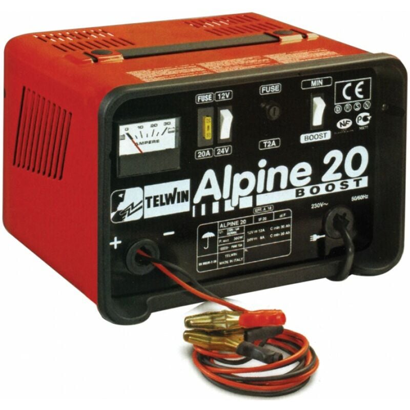foto del prodotto telwin caricabatteria auto alpine 20 boost 12 24v 18a
