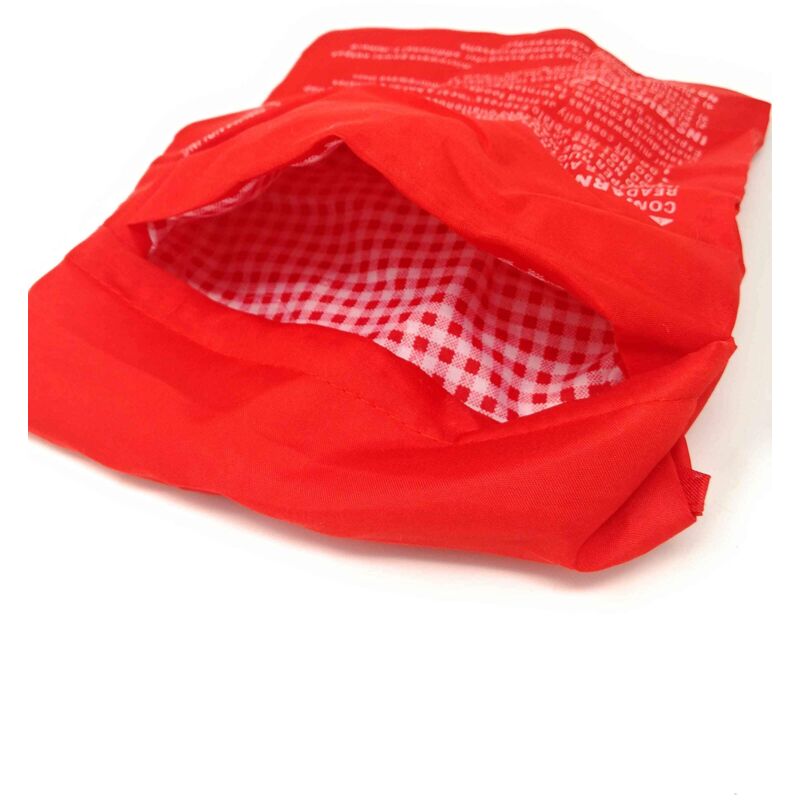 foto del prodotto tempo di saldi 3x sacco cuoci patate in microonde, rosso, riutilizzabile per dieta borsa cucina