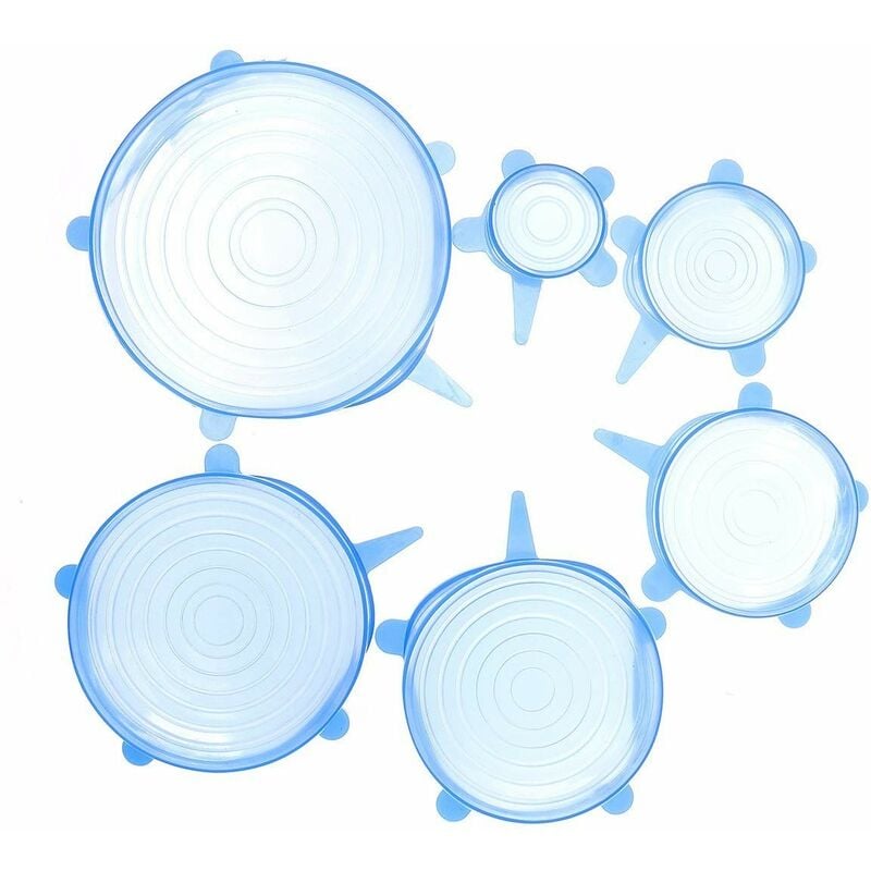 foto del prodotto tempo di saldi coperchio in silicone estensibile 6 pezzi pellicola avvolgente da 7 a 20 cm