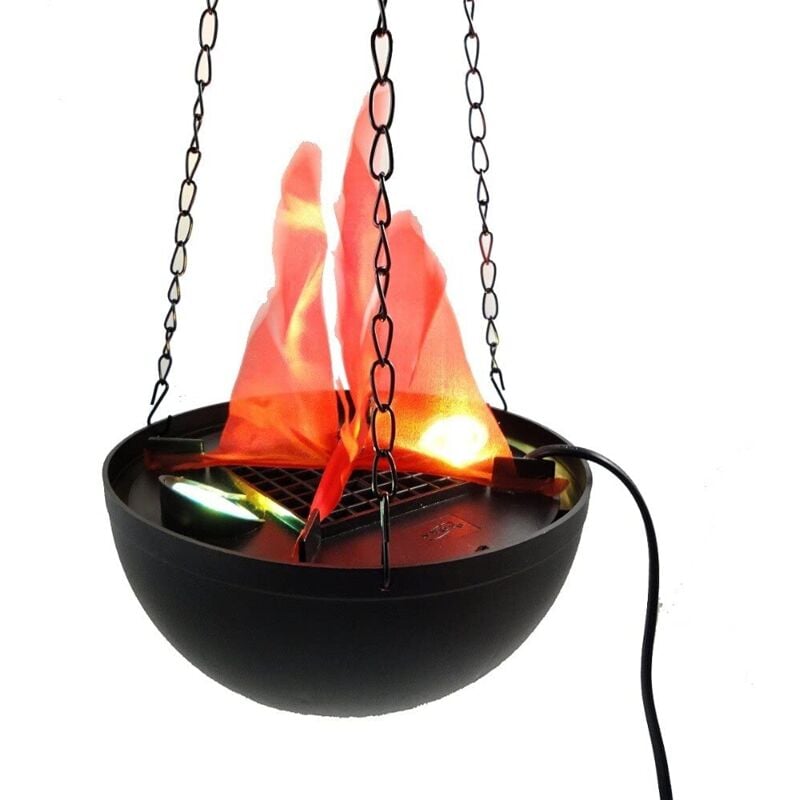 foto del prodotto tempo di saldi lampada effetto fuoco con fiamma finta luci a led rosse e catena a sospensione