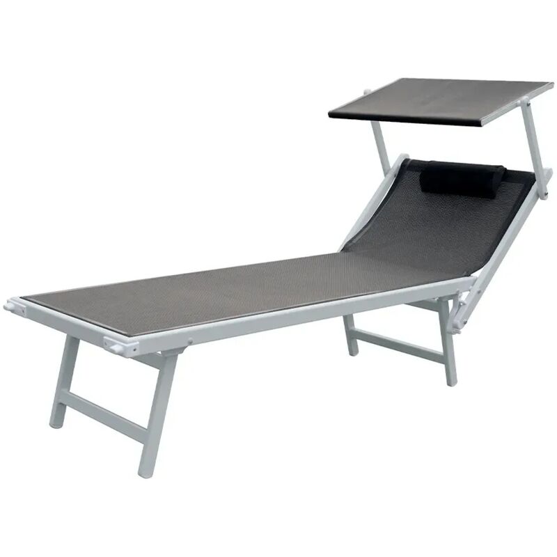 foto del prodotto tempo style lettino prendisole tortora con parasole e telaio bianco