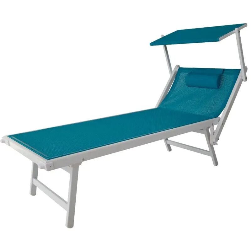 foto del prodotto tempo style lettino prendisole verde con parasole e telaio bianco