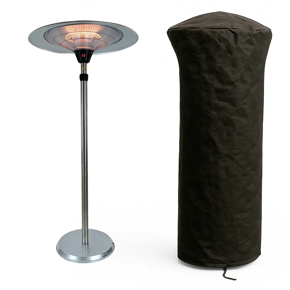 foto del prodotto tempo style - stufa elettrica saturno fungo riscaldante ad infrarossi (3000w) dal design elegante ideale per esterno/interno (alluminio)