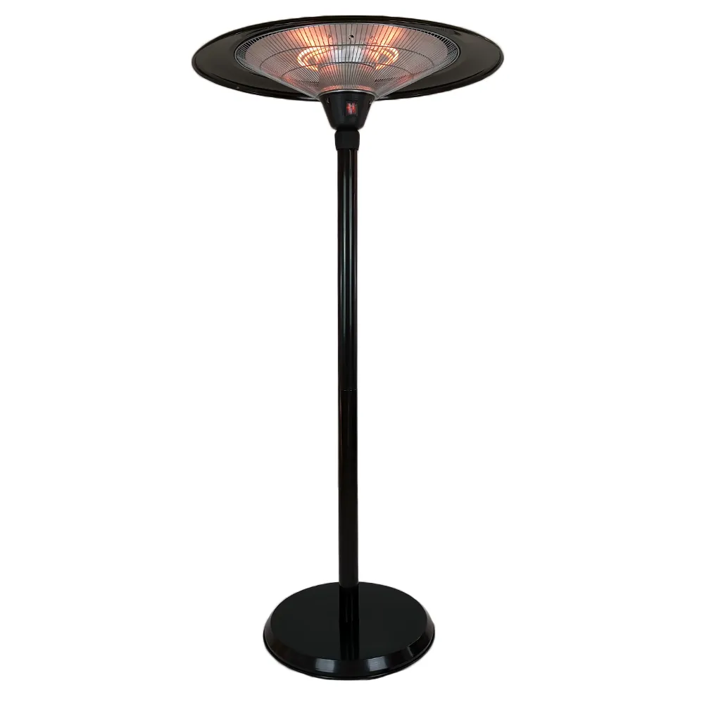 foto del prodotto tempo style - stufa elettrica saturno fungo riscaldante ad infrarossi 3000w dal design elegante ideale per esterno interno nero