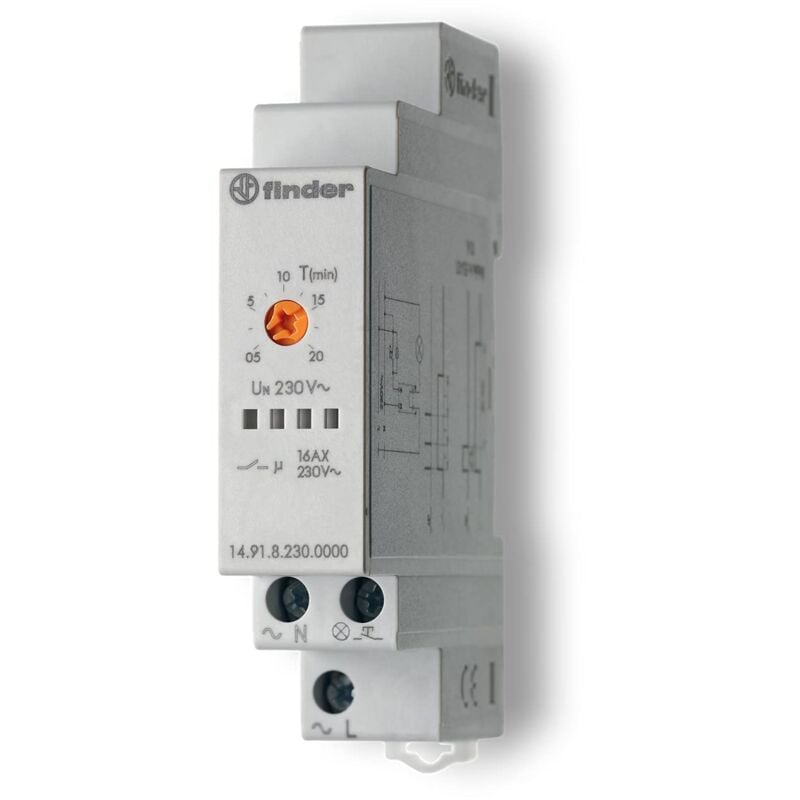 foto del prodotto temporizzatore luce scale monofunzione tipo 149182300000 serie 14 finder