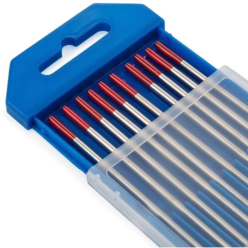 foto del prodotto ten high sdi elettrodi di tungsteno, 2 , thoriated wt20, colore rosso, 1,6 mm x 150 mm, confezione da 10