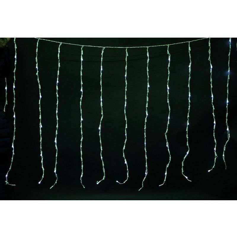 foto del prodotto tenda 144 led bianco caldo effetto pioggia 300x 90 cm