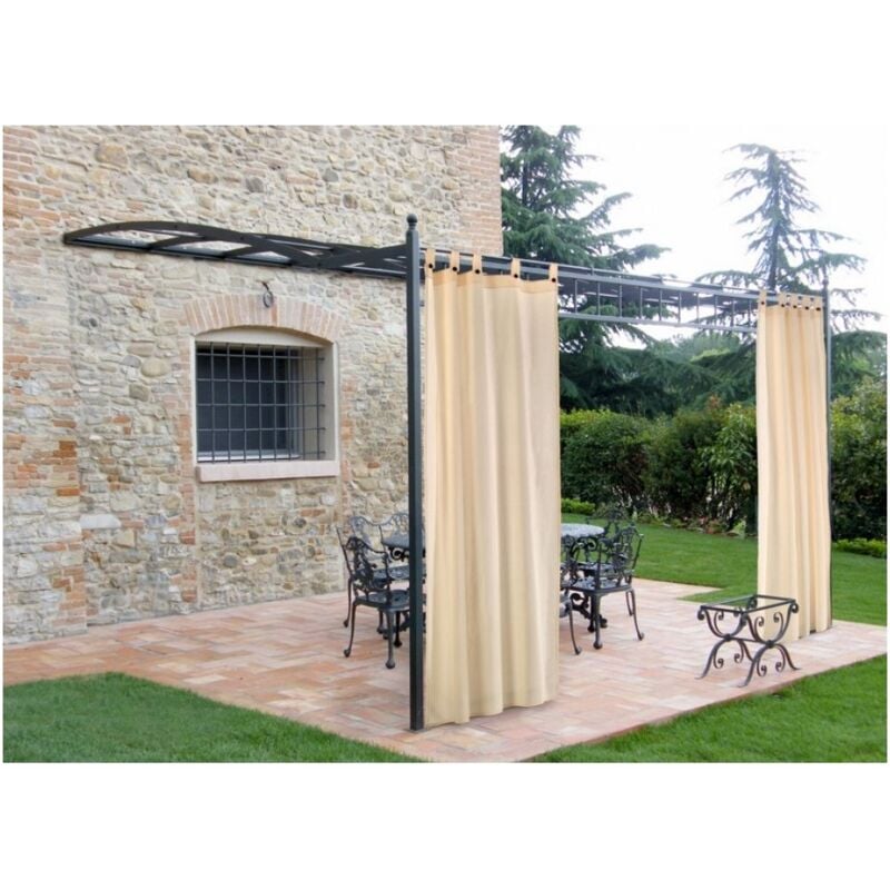 foto del prodotto tenda a bretelle in cotone per gazebi colore ecru ferliving 160x270h cm