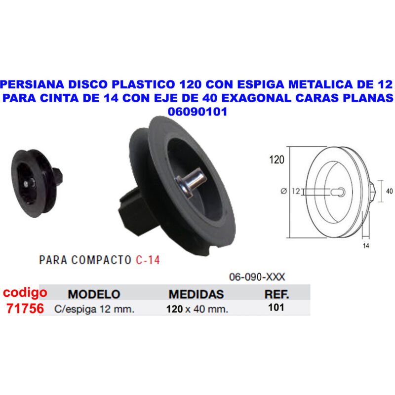 foto del prodotto tenda a disco in plastica con picchetto in metallo 12x40 con 14 assi 40 oct06090101