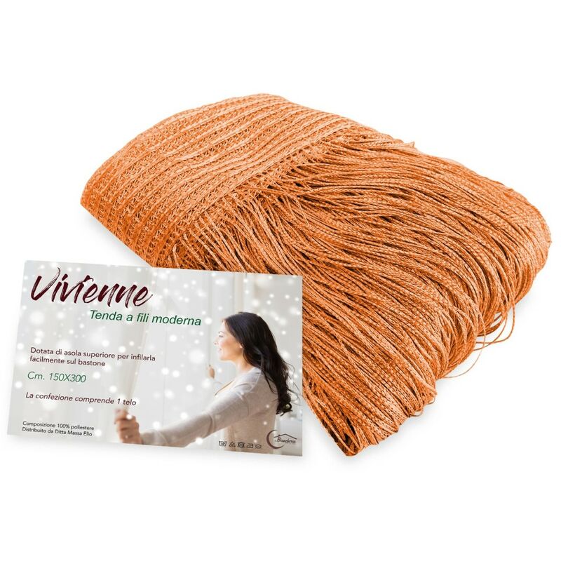 foto del prodotto tenda a fili vivienne per porta cm. 150x300 tinta unita arancio