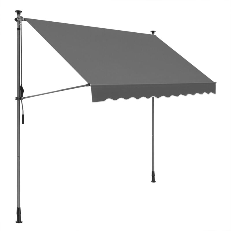 foto del prodotto tenda a morsetto, 300 x 130 cm, tenda da balcone, regolabile in altezza, con manovella, protezione dal sole, per balcone, terrazza, giardino,