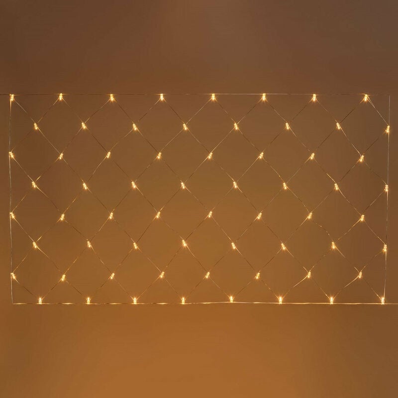 foto del prodotto tenda a rete luce calda a led per esterno decorazione natalizie h 100 cm