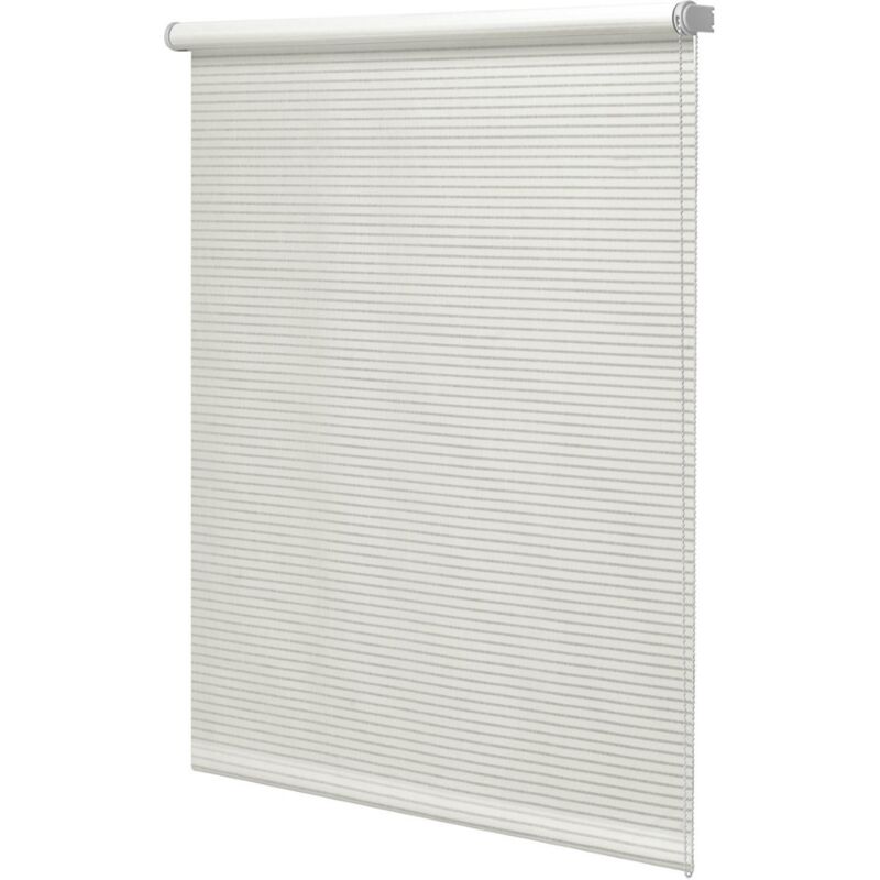 foto del prodotto tenda a rullo a righe bianco grigio traslucido misure varie kimono