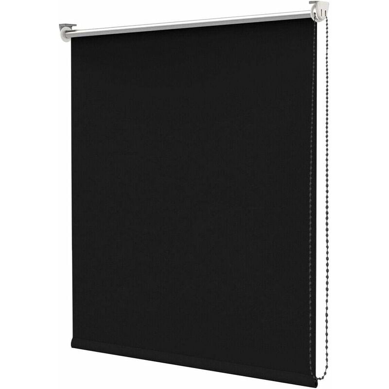 foto del prodotto tenda a rullo avvolgibile porta finestra casa ufficio parete soffitto nero 150x180 cm