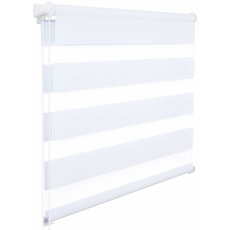 foto del prodotto tenda a rullo doppio oscurante per interni senza foratura avvolgibile bianco 45x150cm woltu