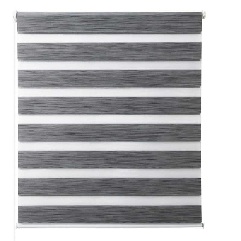 foto del prodotto tenda a rullo doppio oscurante per interni senza foratura avvolgibile marmo grigio 50x150 cm woltu