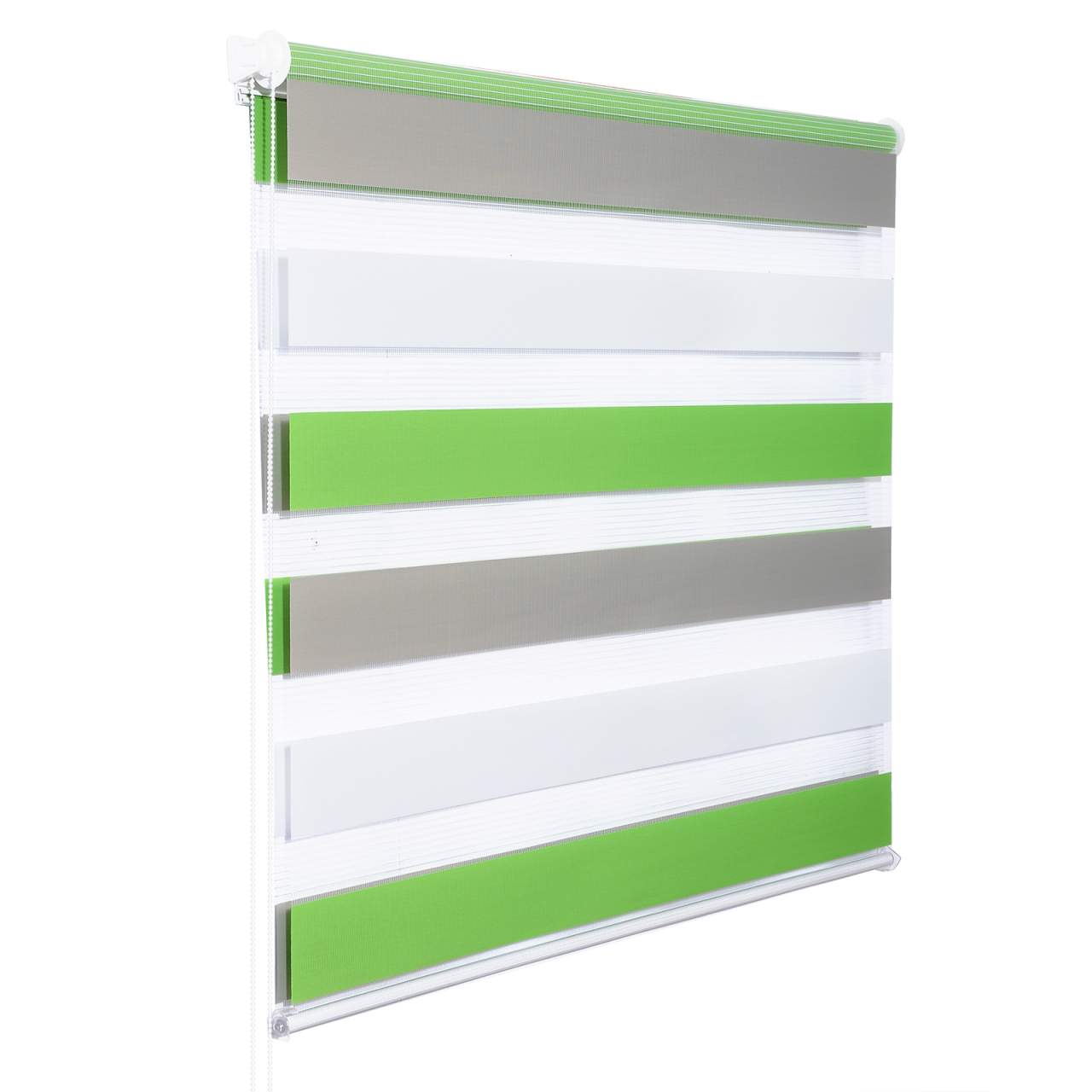 foto del prodotto tenda a rullo giorno e notte zebra doppio strato avvolgibile 45x150 cm bianco verde grigio 19_0000858