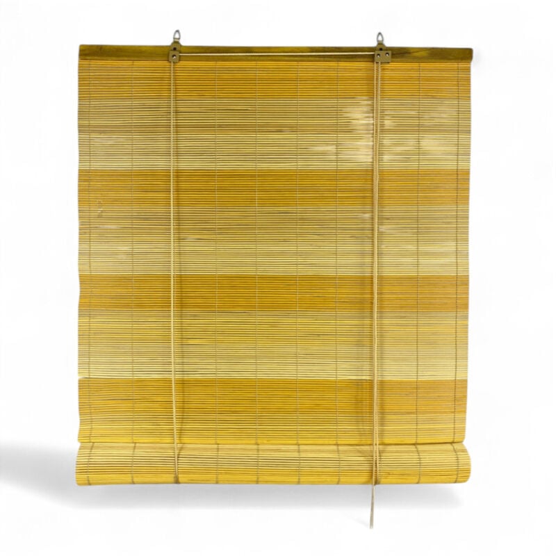 foto del prodotto tenda a rullo in bamboo 60x150 cm tapparella in legno naturale per interni ed esterni montaggio facile giallo