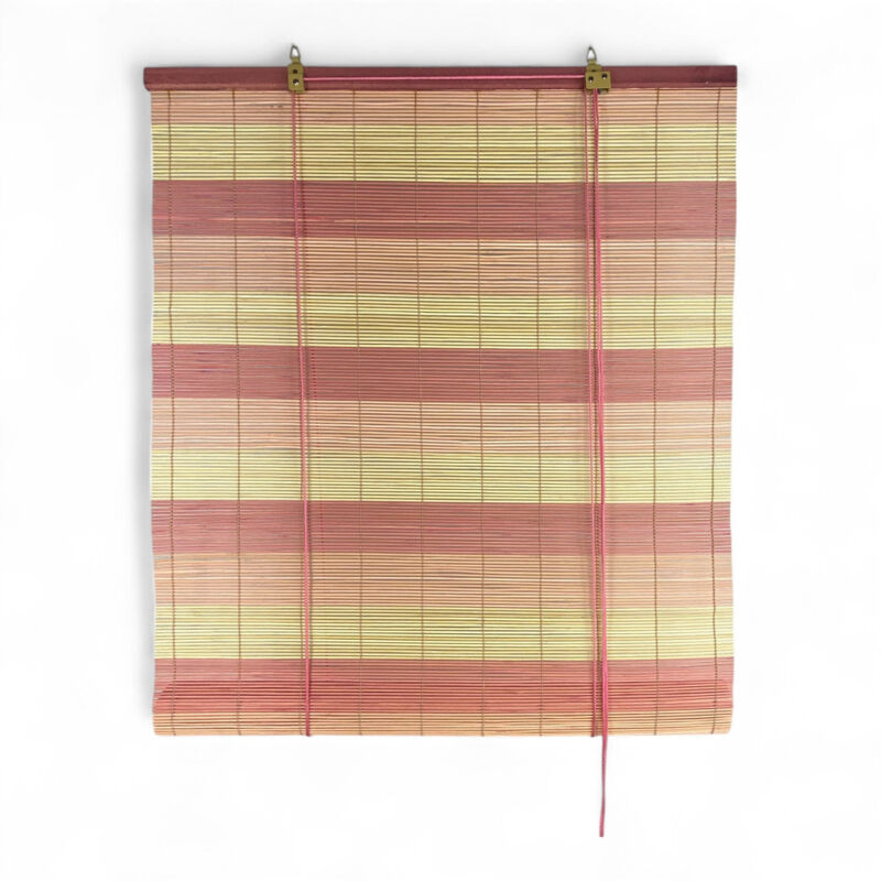 foto del prodotto tenda a rullo in bamboo 60x150 cm tapparella in legno naturale per interni ed esterni montaggio facile rosa