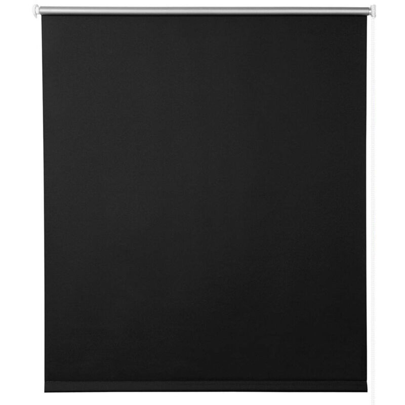 foto del prodotto tenda a rullo oscurante in poliestere montaggio rapido senza fori per finestre e porte 40x160 cm nero 190000891