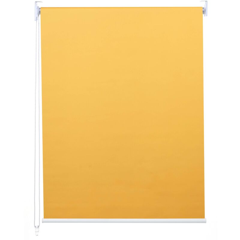 foto del prodotto tenda a rullo oscurante per finestra protezione solare con tirante laterale 90x160 cm giallo opaco 040004591