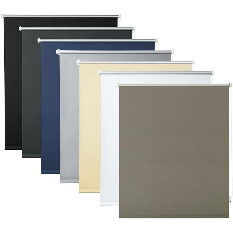 foto del prodotto tenda a rullo oscurante termica isolante finestra porta senza fori tortora 60x160 cm woltu