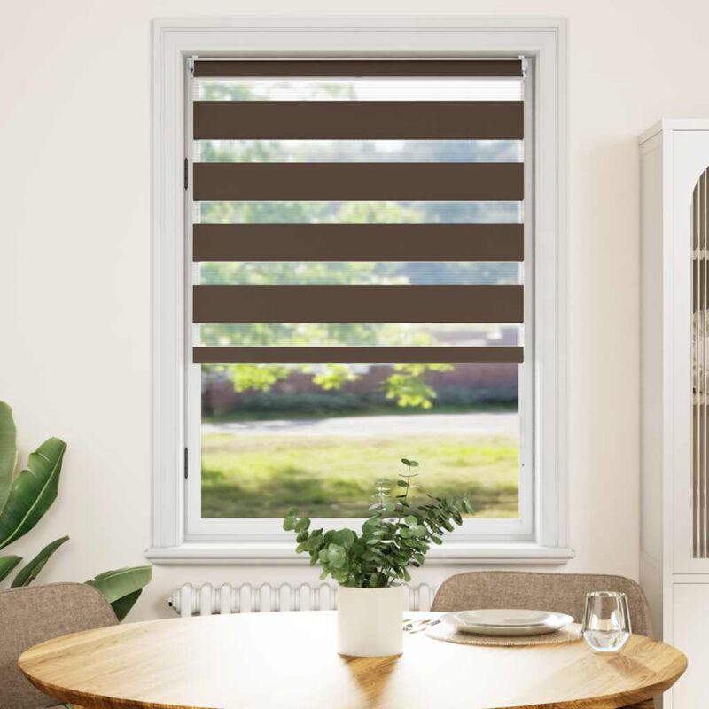 foto del prodotto tenda a rullo oscurante zebra in poliestere 100 x 175 cm con catenella vari colori colore caff 
