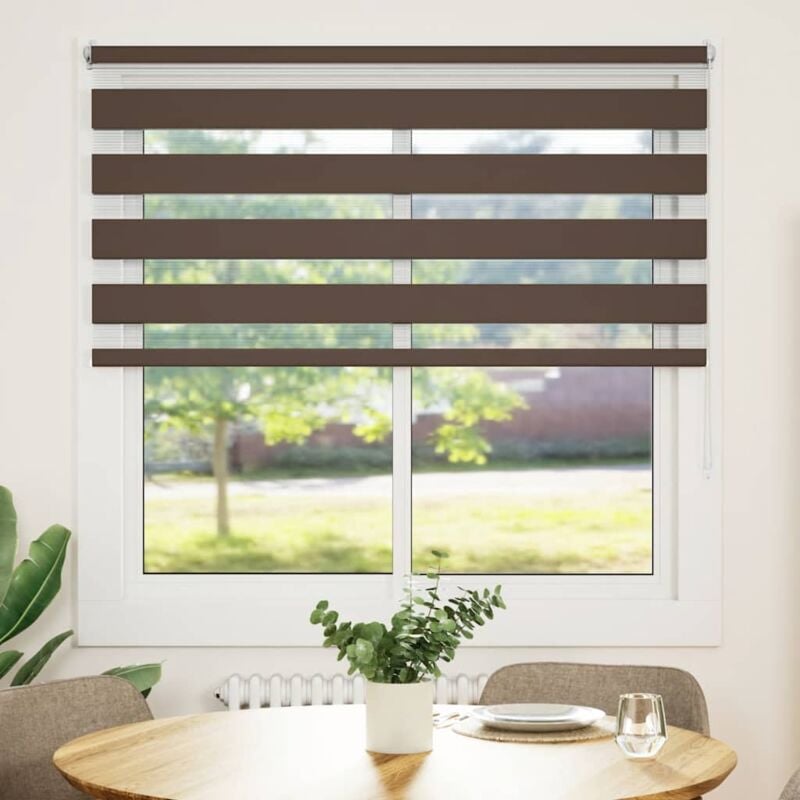 foto del prodotto tenda a rullo oscurante zebra in poliestere 140 x 175 cm con catenella vari colori colore caff 