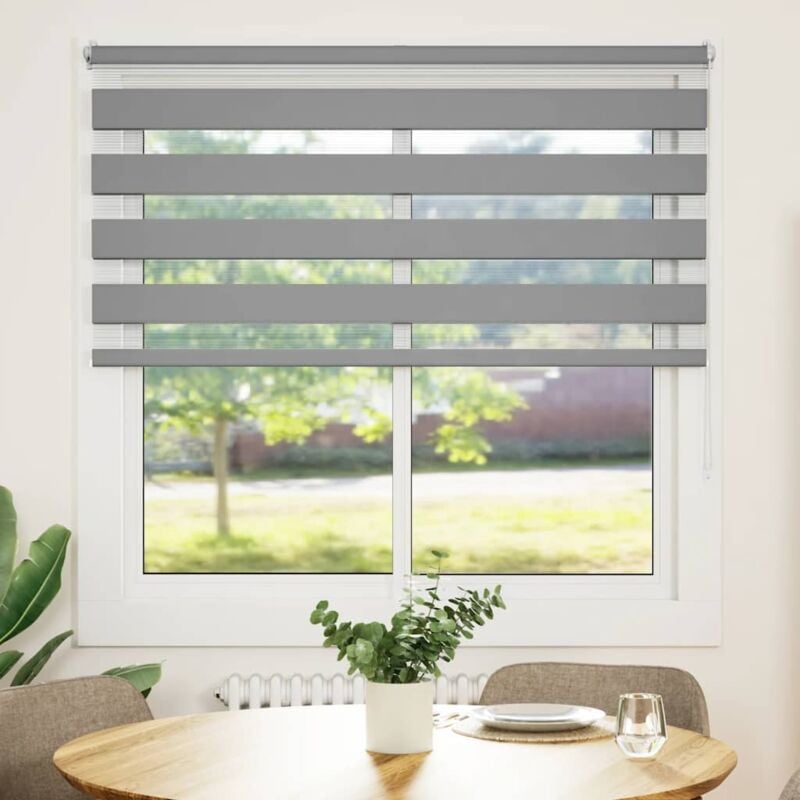foto del prodotto tenda a rullo oscurante zebra in poliestere 140 x 175 cm con catenella vari colori colore grigio