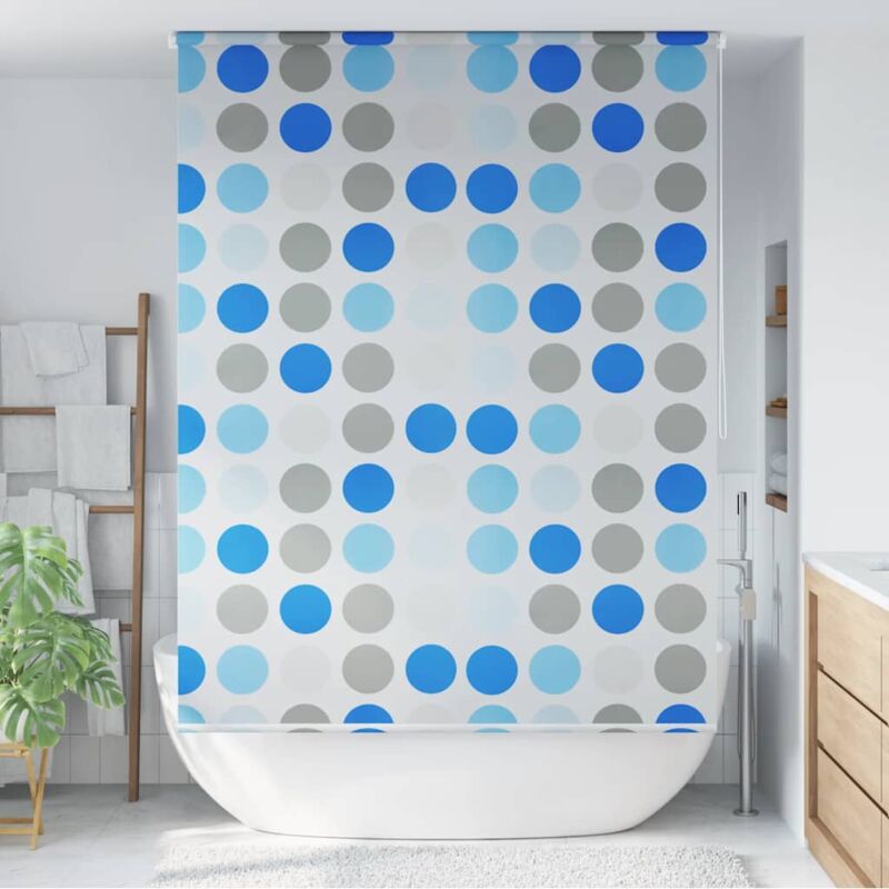 foto del prodotto tenda a rullo per doccia 140x240 cm con motivo a cerchi vidaxl