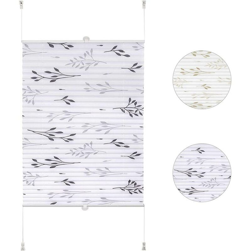 foto del prodotto tenda a rullo plissettata oscurante tessuto per finestra porte senz 60 x 130 cm woltu