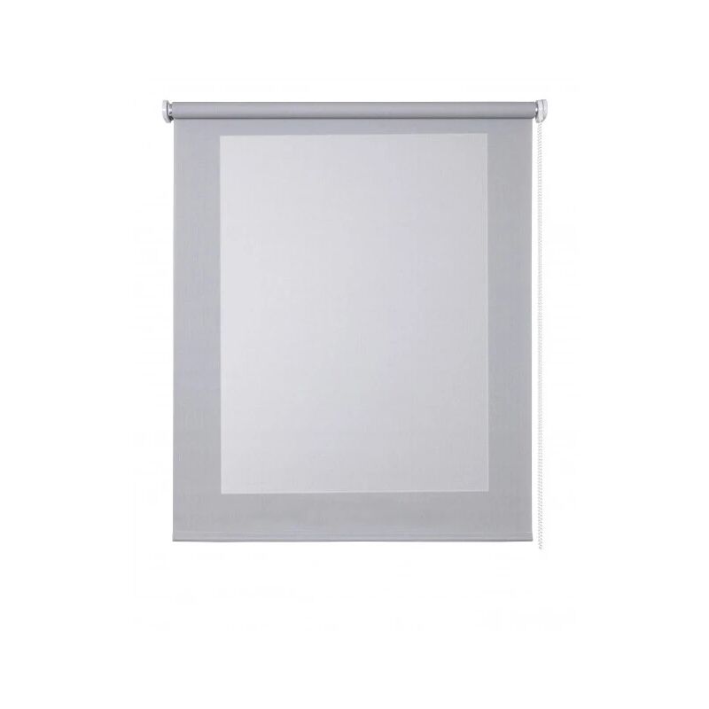 foto del prodotto tenda a rullo screen grigio e bianco, 120x250 cm
