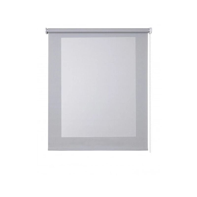 foto del prodotto tenda a rullo screen grigio e bianco, 140x180 cm