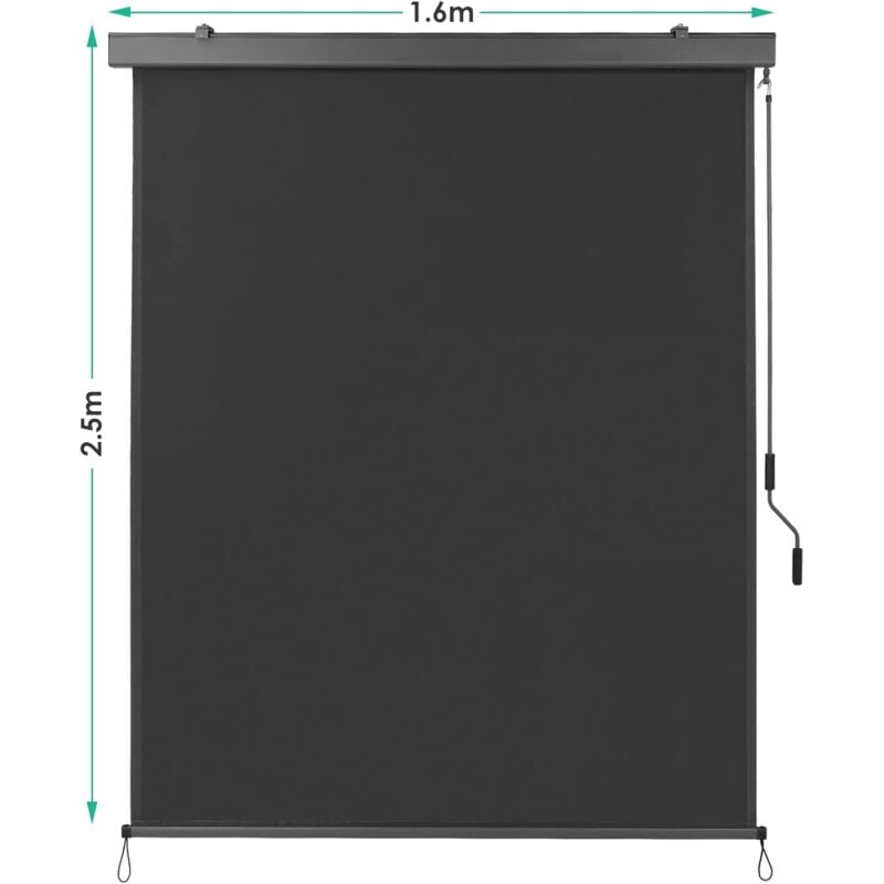 foto del prodotto tenda a rullo verticale per balcone, tenda a rullo esterna, tenda a rullo oscurante, parasole, protezione dal vento, 280 g m 160x250 cm, grigio 