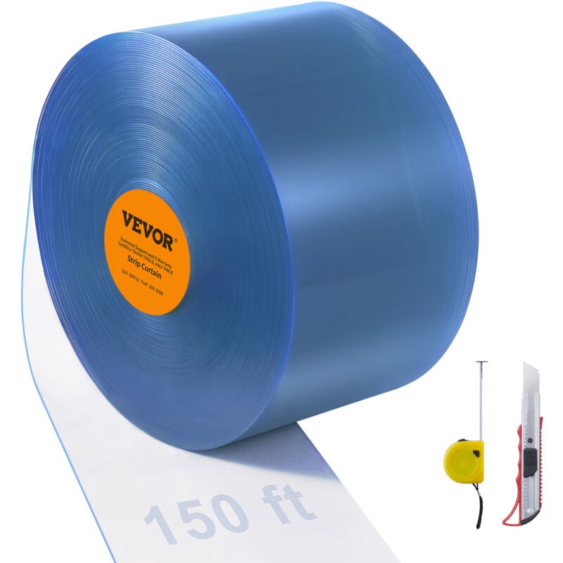 foto del prodotto tenda a strisce in plastica, 2500x30,5 cm, tenda a lamelle trasparente, striscia per porte in plastica liscia a rullo spessore 3 mm per porte di