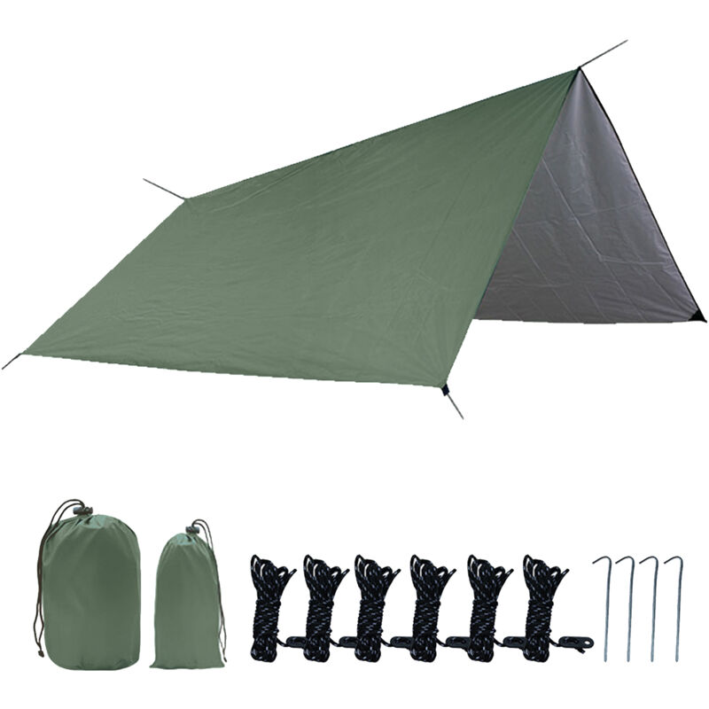 foto del prodotto tenda a vela 10x10ft, tendalino impermeabile antipioggia resistente ai raggi uv resistente con borsa portaoggetti in corda per patio giardino esterno