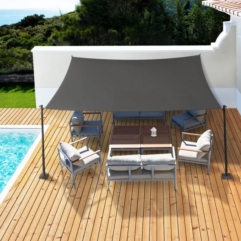 foto del prodotto tenda a vela parasole quadrato 4x4 m grigio