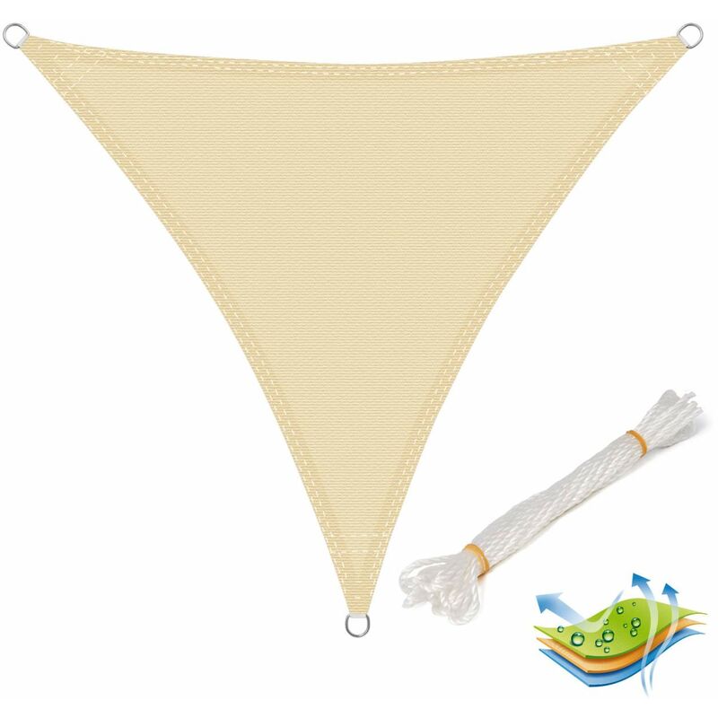 foto del prodotto tenda a vela parasole telo da sole in protezione solare anti uv giardino beige 4x4x4 m woltu