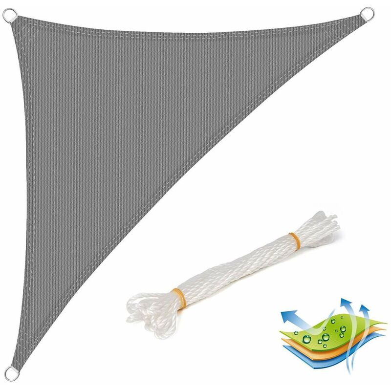 foto del prodotto tenda a vela parasole telo da sole in protezione solare anti uv giardino grigio 4.2x4.2x6 m woltu
